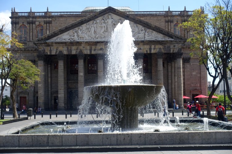 This is the 	Teatro Degollado, Guadalajara's striking theatre and opera house