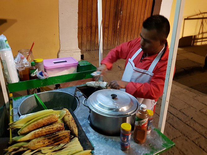 Let's end the day with some authentic Oaxacan street food ... (Photo courtesy of Bruce)