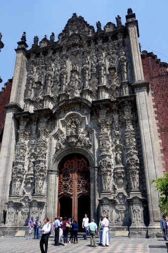 The Sagrario's main facade is incredibly ornate