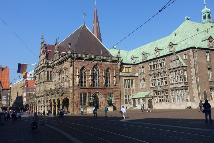 The 15th-century Town Hall of Bremen is a UNESCO World Heritage Site