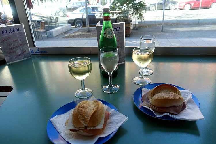 This was our light lunch - and the bottle is water, by the way!