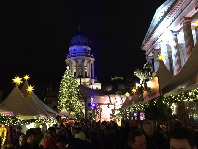 CHRISTMAS MARKETS: This market was unusual in requiring an entry fee, but public entertainment was provided