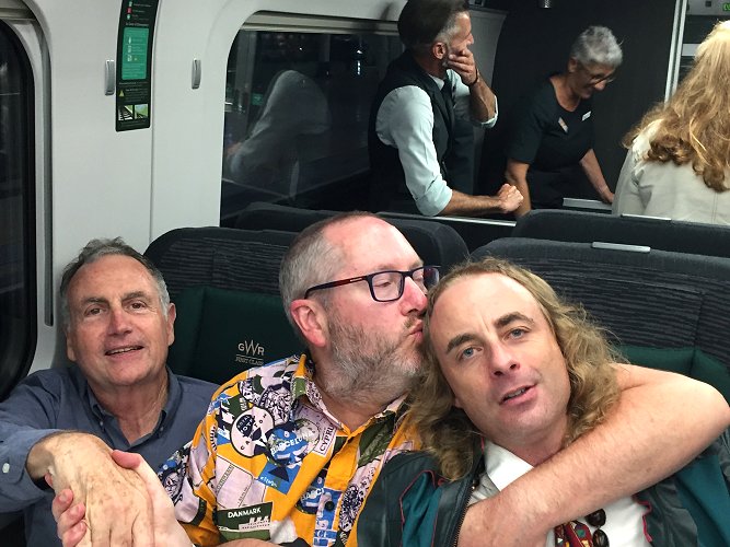 THE DINNER TRAIN: The fun continues as comedian Paul Foot demands his share of the action