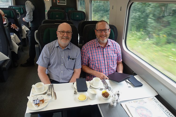 THE BREAKFAST TRAIN: Settling in for another feast