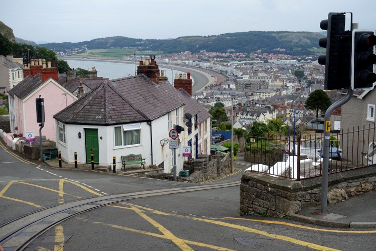 GREAT ORME TRAMWAY: ... with views across Llandudno
