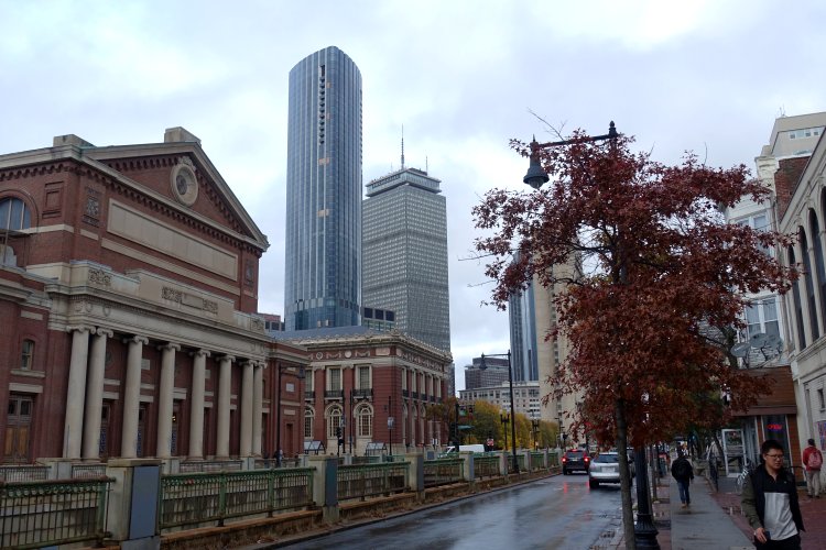 The building on the left is Symphony Hall ...